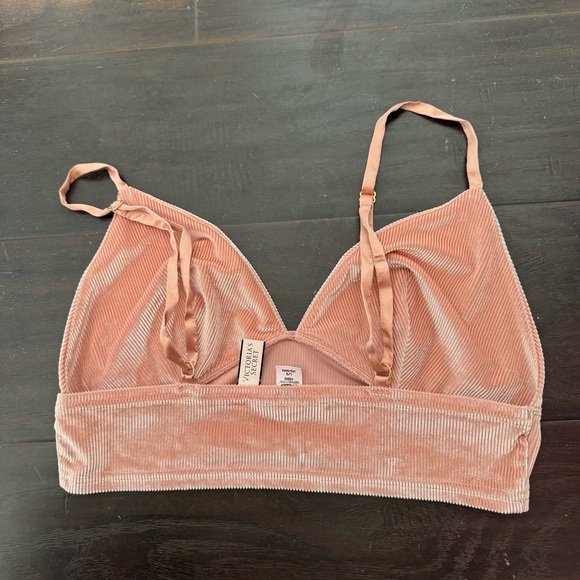 NWT Victoria’s Secret Peach Velvet Bralette Top | Triangle Soft Cup Bra L - Picture 5 of 6